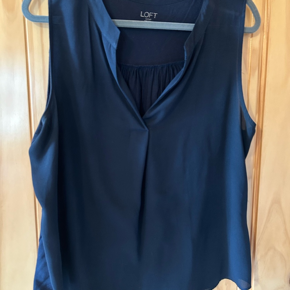 LOFT Women's Dark Blue Sleeveless Blouse